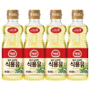 해표 식용유 콩기름 500ml 4개