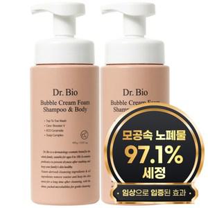 닥터바이오 버블 샤워 입욕용품 크림폼 샴푸 앤 바디워시 450ml 2개