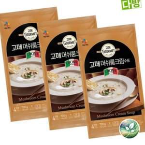 고메 머쉬룸 CJ 크림 냉장 수프 180gx4입x3팩 탕비실 스프대용량