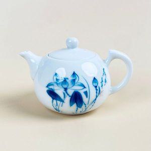 [기타]청화백자 TGSWLOZW 연화문 손잡이 다관 차주전자 180ml
