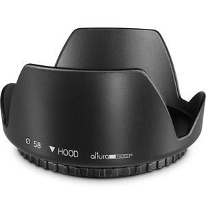 알투라 사진: 캐논 EOS 77D 80D 90D 레벨 T8i T7i T6i T6s T6 SL2 SL3 DSLR 카메라용 58MM 튤립 플라워 렌즈 후드, EF-S 18-55mm f /3.5-5.6 및 일부 니콘