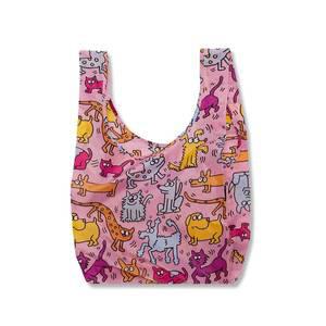 [기타][바쿠백] 휴대용 장바구니 접이식 시장가방 Keith Haring Pets