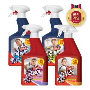 홈스타 세정제 900ml x 4개 (욕실/주방/뿌리는곰팡이/착붙는락스 10종 택1)