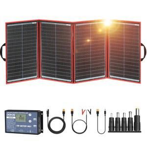DOKIO 220W 18V 휴대용 컨트롤러 AGM SEAPLE4 RV 비상 태양광 전원 12V 키트 있는 7파운드 2 충전기 충전 U2026 트레일러 29X21인치 USB 패널 11 캠핑 발전소 출력이 포함된 접이식 배터리를
