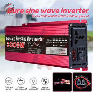차량용 인버터 순수정현파 DC 12V 에어컨 220V 1000W 1600W 2000W 3000W 휴대용 전원 은행 변환기 태양 광