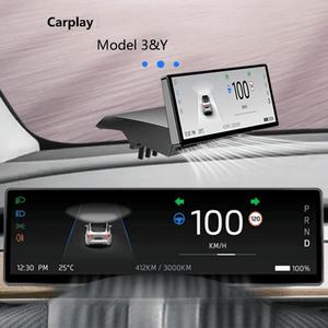 테슬라 모델Y/3 윈드실드 LCD 계기판 카플레이 대시보드 튜닝 스크린 적용