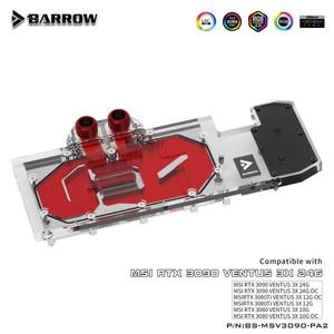 MSI RTX 3090/3080 Ti VENTUS 3X 그래픽 카드 쿨러 5V ARGB 3PIN SYNC용 Barrow GPU 워터 블럭
