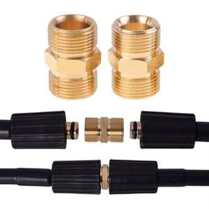 황동 파이프 육각 니플 피팅 어댑터 M22 고압 와셔 호스 14MM 또는 15MM 수나사 연결 커플러