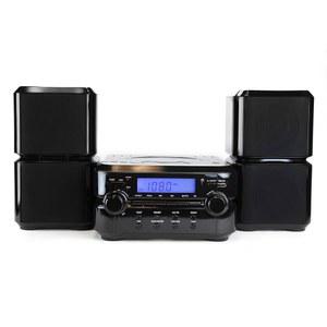 MP3, CD 플레이어, FM 라디오, USB 재생, 알람 시계, AUX 입력, LED 디스플레이, 컴팩트 디자인, 리모컨이 포함된 에머슨 ES-4001 블루투스 마이크로 음악 시스템