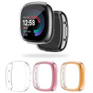Fitbit Versa 2/Versa 3/Versa 4용 풀 커버 시계 케이스 Fitbit Sense 2/Sense Protection용 화면 보호기 케이스 범퍼 커버