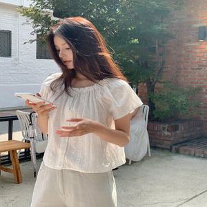 시아 자수 블라우스 / 오프숄더/밴딩블라우스