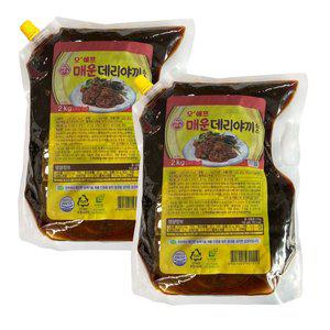 [오뚜기] 오쉐프 매운데리야끼소스 2kg (스파우트팩) 2개