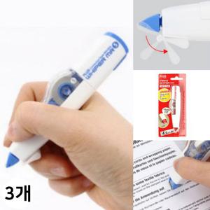 플러스 펜형 수정테이프 화이퍼 본체 학생 사무용 볼펜지우개 화이트 WH-604 (3개)