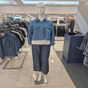 [행텐]S/S 스냅 단추 여성 크롭 데님 셔츠10470-120-401-10