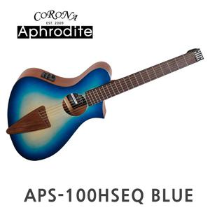 [피스뮤직]코로나 아프로디테/Corona Aphrodite/APS-100HSEQ BLUE/헤드리스 미니 통기타