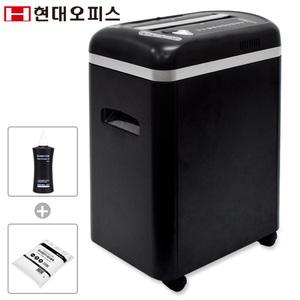 [현대오피스] 중형 문서세단기 PK-7012+오일+파지봉투 사무용 최대 12매 파지함 16L 양방향투입구 파쇄기