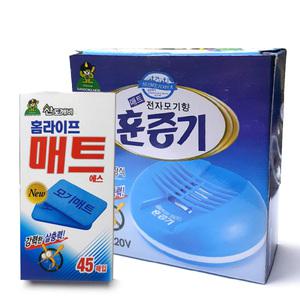 산도깨비 매트 전자모기향 훈증기 1개 + 모기매트 리필형 에스 45p 1개