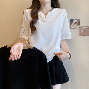 스타일아유 여성 순면 베이직 반팔 브이넥 숏 티셔츠 TS2401