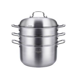 까사니 인덕션겸용 3단 찜냄비 곰솥 32cm 주방용품 냄비 양수냄비 스텐냄비 찜기 곰통 찜솥