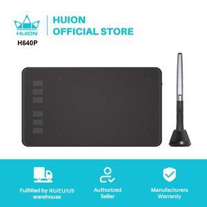 휴이온-H640P 6x4 인치 디지털 태블릿 그래픽 드로잉 펜, 태블릿 6 프레스 키 스타일러스 배터리 프리 펜 O