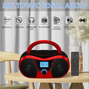 시디플레이어 CD 플레이어 붐박스 카세트 플레이어 콤보 블루투스 USB FM 라디오 휴대용 스테레오 CD 플레이어 붐박스 백라이트 LCD 디스플레이 플레이어