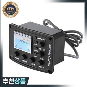 어쿠스틱 기타 4 밴드 EQ 이퀄라이저 톤  볼륨 앰프 피에조 픽업 6.35mm XLR 피치 노트 LCD 디스플레이
