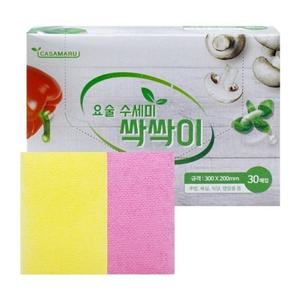 까사마루 요술 수세미 싹싹이 30매X2박스 / 일회용수세미 주방수세미 설거지수세미