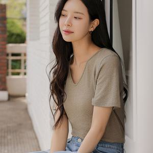 [J-BASIC] 여름엔 린넨 브이넥 반팔티