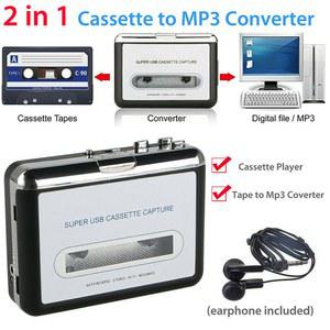 카세트 카팩 테이프 USB2 휴대용 PC 슈퍼 MP3 오디오 음악 CD 디지털 플레이어 변환기 캡처 레코더 헤드폰