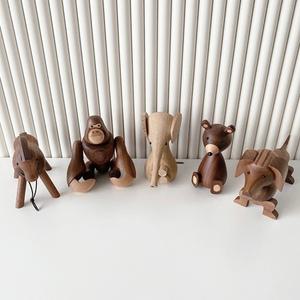 카이보 우드 원목장식 목각인형 고릴라 곰 강아지 말 코끼리 로젠달 우디맨