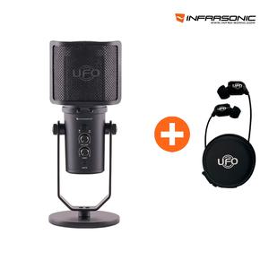 인프라소닉 UFO ON USB 방송용 콘덴서 마이크 + 모니터링 이어폰