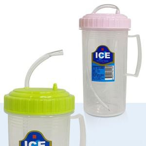 국산 수술 환자 빨대컵  (500ml) 눈금 있는 손잡이 병원물컵 어르신 빨대물명