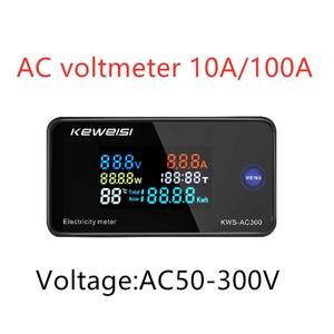 호환 디지털 전압계 KWS-AC300 AC 50-300V 전력 에너지 미터 LED 전력계 전기 리셋 기능 0-100A