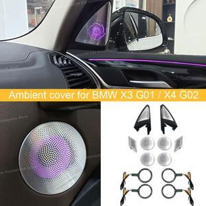 자동차 조명용품 BMW 호환 X3 G01 X4 G02용 LED 주변 조명 커버 야광 스피커 그릴