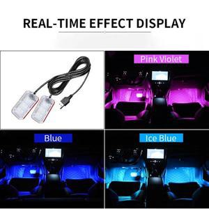 자동차 조명용품 네온 LED 자동차 인테리어 앰비언트 풋 라이트 트 RGB 장식 램프 액세서리 5V 12V