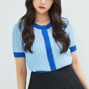 [로엠] 배색 조직감 가디건 (RMCKC26RT2-T)