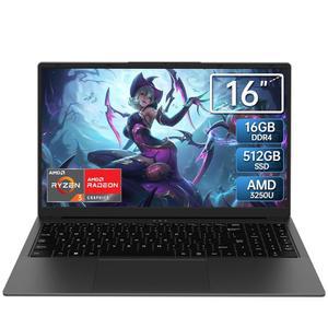 16인치 노트북 컴퓨터 - AMD Ryzen 3 3250U 프로세서(2C/4T 2.6-3.5GHz) 1920x1200 FHD IPS 디스플레이 16G