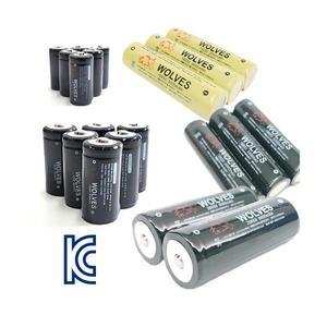 울브스 KC인증 3.7V 리튬이온 18650 26650 18350 16340 충전용 배터리