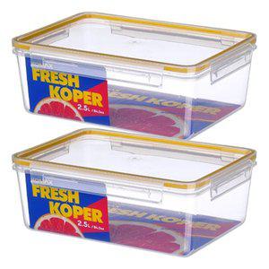 [기타]코멕스 프레시코퍼 밀폐용기 직사각 4호 2.5L X 2개