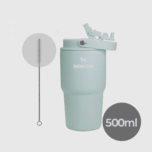 모멘 스트로우 텀블러 500ml 800ml 빨대텀블러 빨대내장형뚜껑 보온 보냉 이중진공