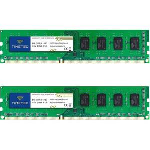 타임텍 16GB KIT UP 듀얼 2Rx8 PC 컴퓨터 2x8GB U 모듈 PC3 메모리 데스크탑 10600 CL9 비 240핀 DS ECC 133 언버퍼링 RAM 업그레이드 1 Hz M DDR3 N6 랭크 5V