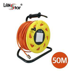 [엠지솔루션]LANstar LS-CAT7-50MR 장거리 이동형 드럼 릴 랜케이블 CAT.7 SSTP, 50M (단선/주황)