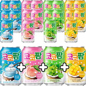 (340mlx24캔)코코팜 화이트요구르트 피치핑크복숭아 포도 망고340ml 4종 각6캔씩