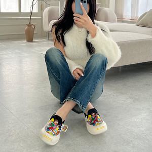 귀염뽀작 카툰 슬립온 통굽 운동화 만화신발 캐릭터운동화 스니커즈