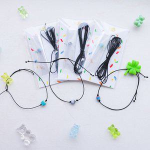 [갓샵]글라스 유리 비즈 실 팔찌 DIY 만들기 키트 세트 [3종 여름 발찌 매듭 마크라메 공예 소원 우정]