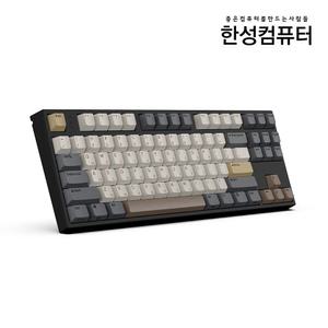 :한성컴퓨터 GK777SE OfficeMaster 8K 기계식 키보드 뽀송 (모카 코코아, 38g)
