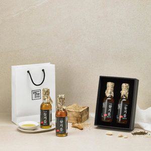 [롯데백화점]넉넉 저온압착 더맑음 국내산 참기름180ml + 들기름180ml 선물세트