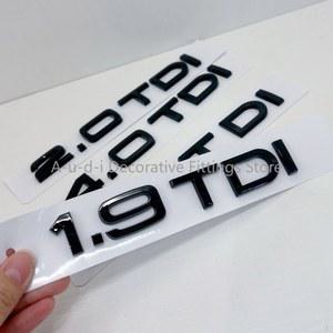 자동차 ABS 블랙 TDI 문자 스티커, 1 9, 2 0, 2 5, 3 0, 4 0, 5 0 TDI, 30, 35, 40, 50/55 TDI, 아우디 TT Q2 Q3 메가 S RS용