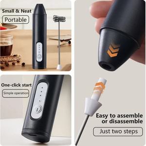 [호환제품] 미니 우유 거품기 USB 충전식 3단 속도 제조기 커피 믹서 전동 핸들 블렌더 계란쿠킹