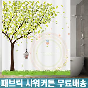 방수 샤워 커튼 욕실 커텐 샤워봉 가리개 북유럽 투명